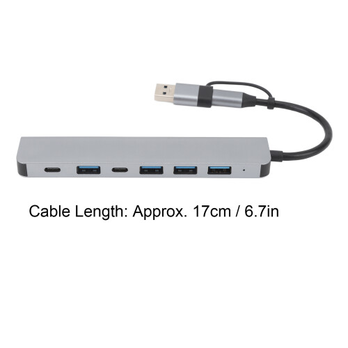 Hub USB Type-C in alluminio 1 USB 3.0 4 USB 2.0 2 Type-C 1