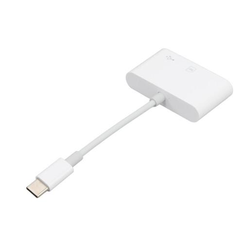 Lector de tarjetas USB-C 3 en 1 de 9 cm, ABS, negro, 500 MB/s