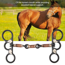 Horse Chew Stainless Steel Training Bit Copper Wire Wrapped 14cm Black