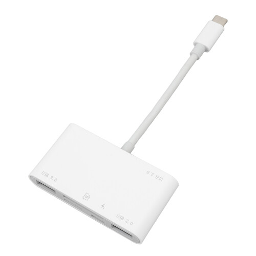 Lector de tarjetas USB-C 6 en 1, Plug & Play, cable de 9 cm