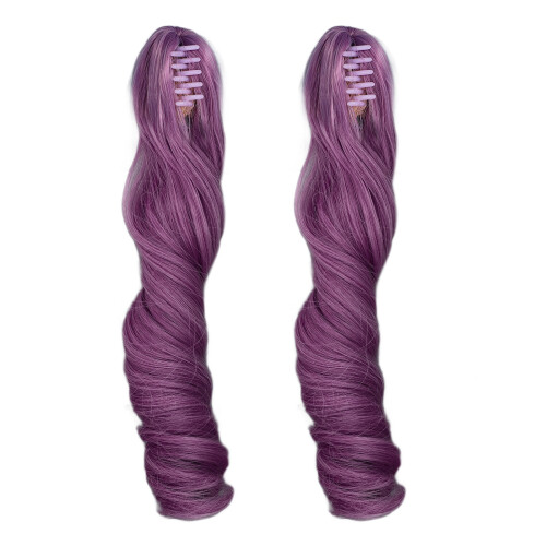 2 pezzi di parrucche per bambole, 25 cm, Ricci Romani, Viola 1