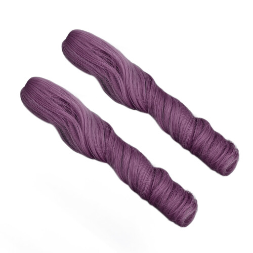 2 pezzi di parrucche per bambole, 25 cm, Ricci Romani, Viola