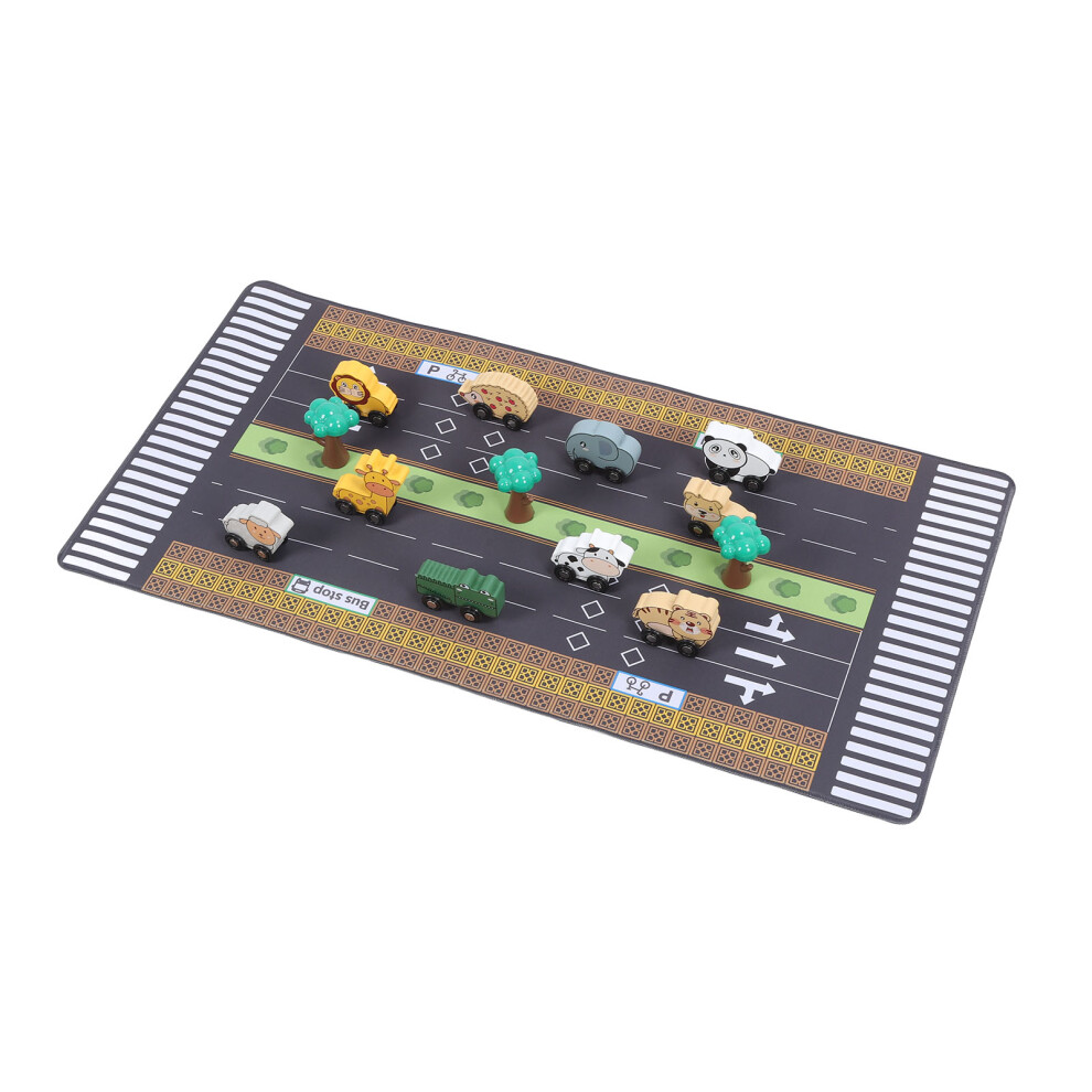 Kids Car Rug Play Mat with 3 Car Toys, Vibrant Color, 120x80 cm