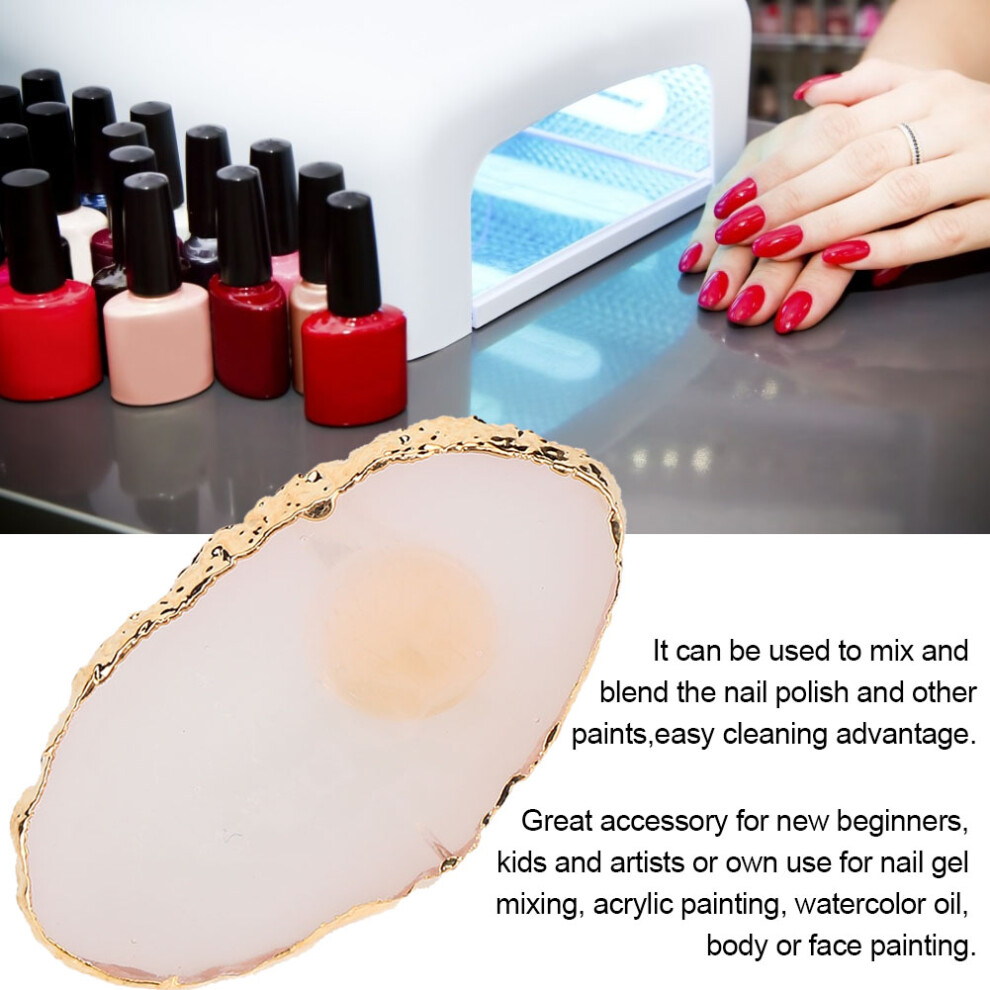 Resin Mini Nail Art Gel Polish Mixing Palette with Adjustable Ring - White