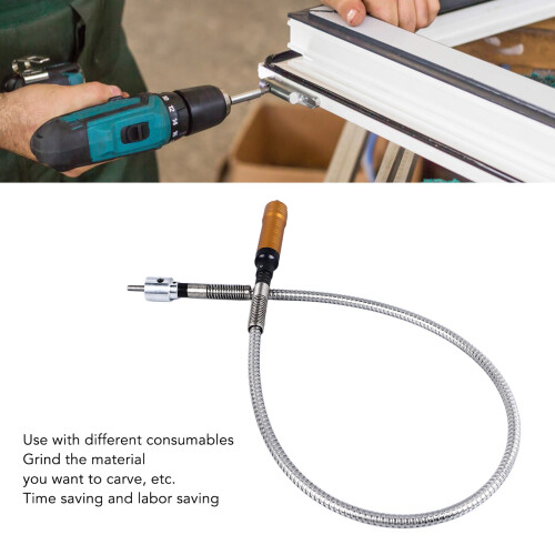 Flexible Shaft Adapter for Power Drill, Stainless Steel, Rubber Handle 2
