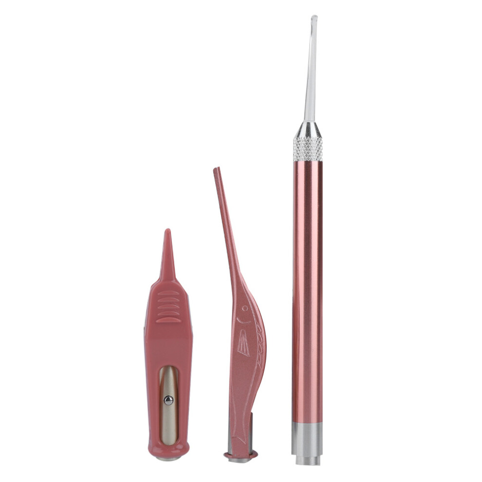 LED Ear Wax Remover & Booger Clip Set with Luminous Tweezers Tool