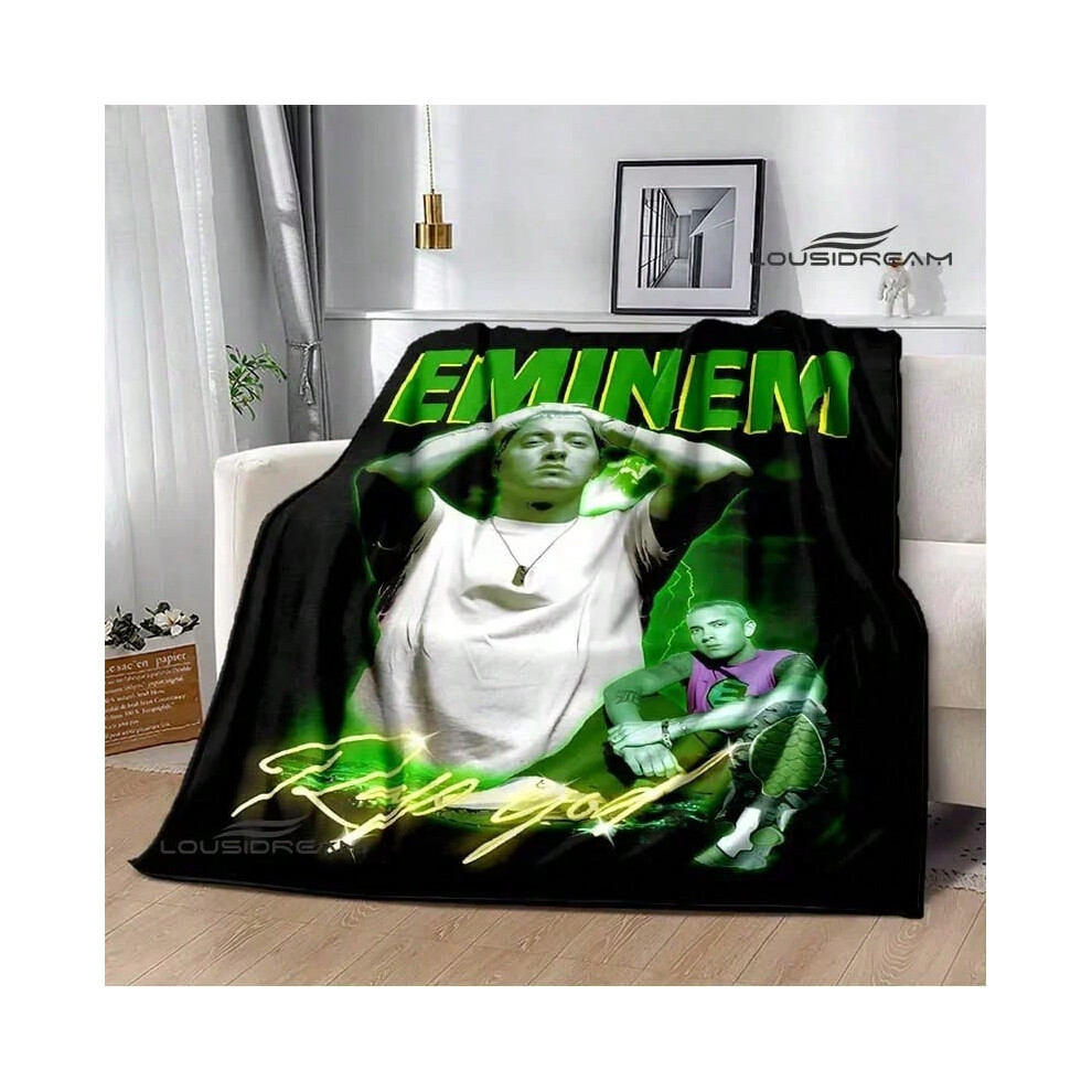 (6, 150x200CM60x80inch) Eminem hip -hop singer printing blanket Warm Flannel Blankets Picnic blanket blankets for beds cubre cama Birthday Gift-image-OPC-PJCZHWH-NEW