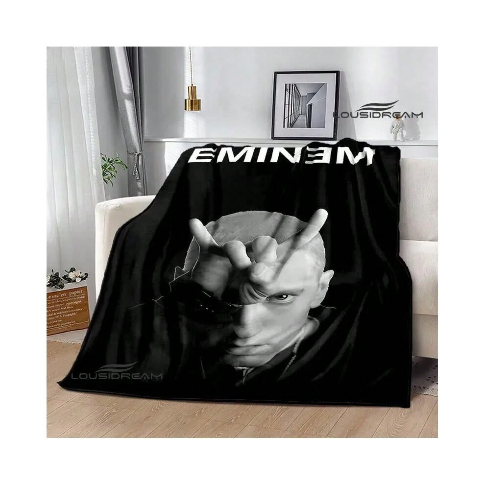 (30, 100x130CM40x50inch) Eminem hip -hop singer printing blanket Warm Flannel Blankets Picnic blanket blankets for beds cubre cama Birthday Gift-image-OPC-PJCZHYB-NEW
