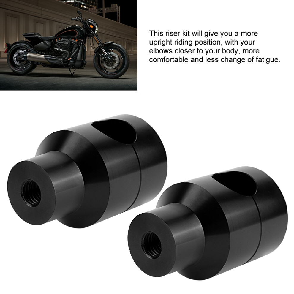 Motorcycle Modification Handlebar Riser 22Mm Aluminium Pair Black 7901334553411