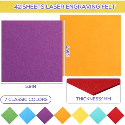 42 Sheets of Laser Engraved Materials Laser Engraved Felt Sheets 2