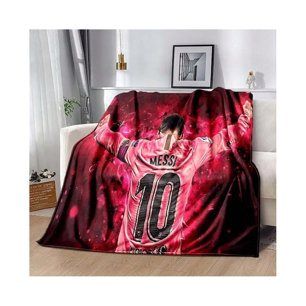 (KL2412121790, 150X220cm(59x87in)) Football superstar L-Leo-Messi-i flannel adult and children's blanket sofa bed decoration blanket portable blanket-image-OPC-PJCZJCN-NEW