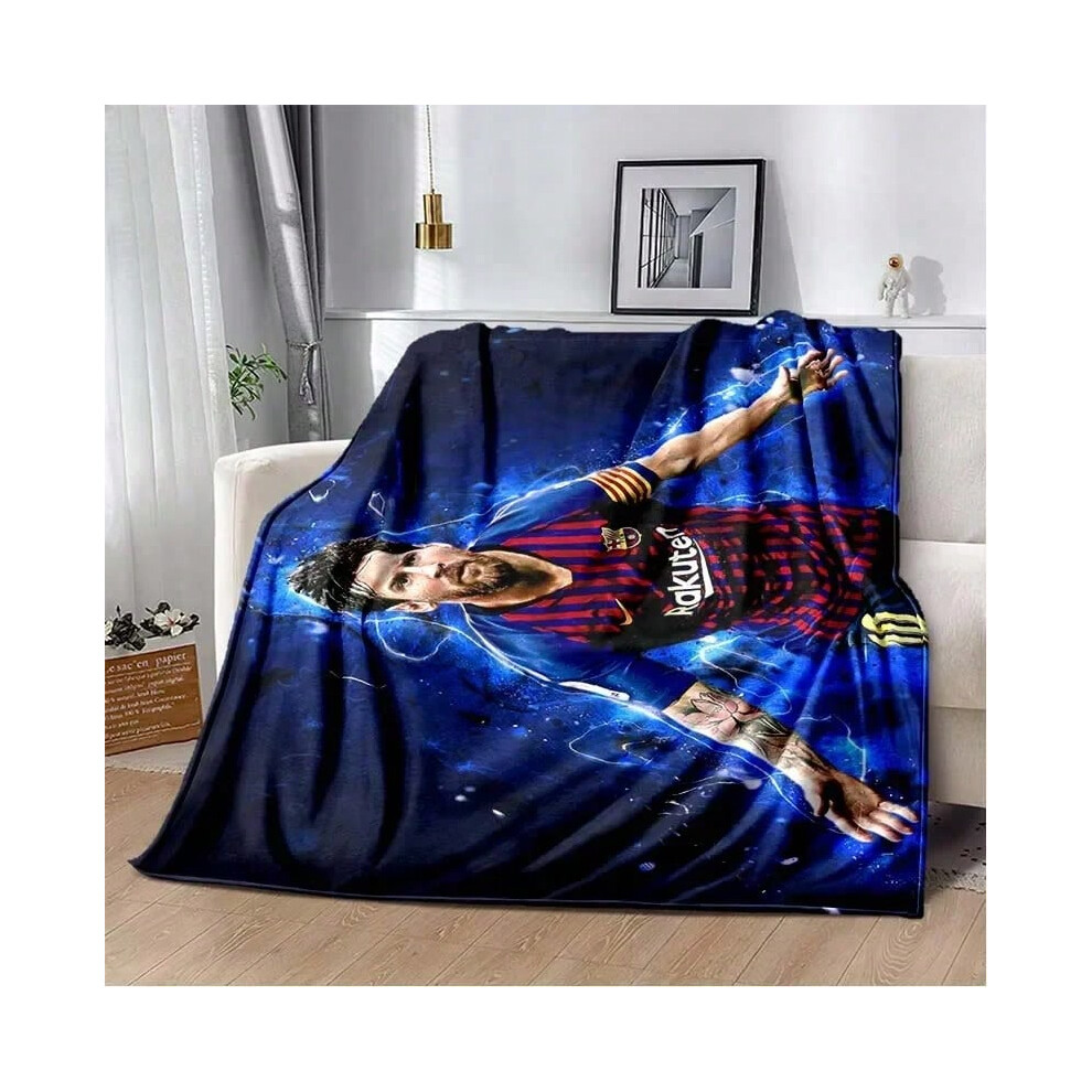 (KL2412121789, 100X150cm(39x59in)) Football superstar L-Leo-Messi-i flannel adult and children's blanket sofa bed decoration blanket portable blanket-image-OPC-PJCZJD5-NEW