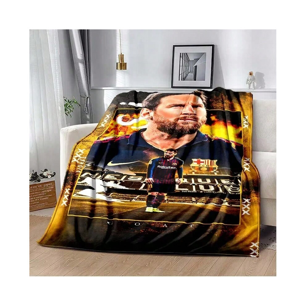 (KL2412121783, 150X220cm(59x87in)) Football superstar L-Leo-Messi-i flannel adult and children's blanket sofa bed decoration blanket portable blanket-image-OPC-PJCZJGM-NEW