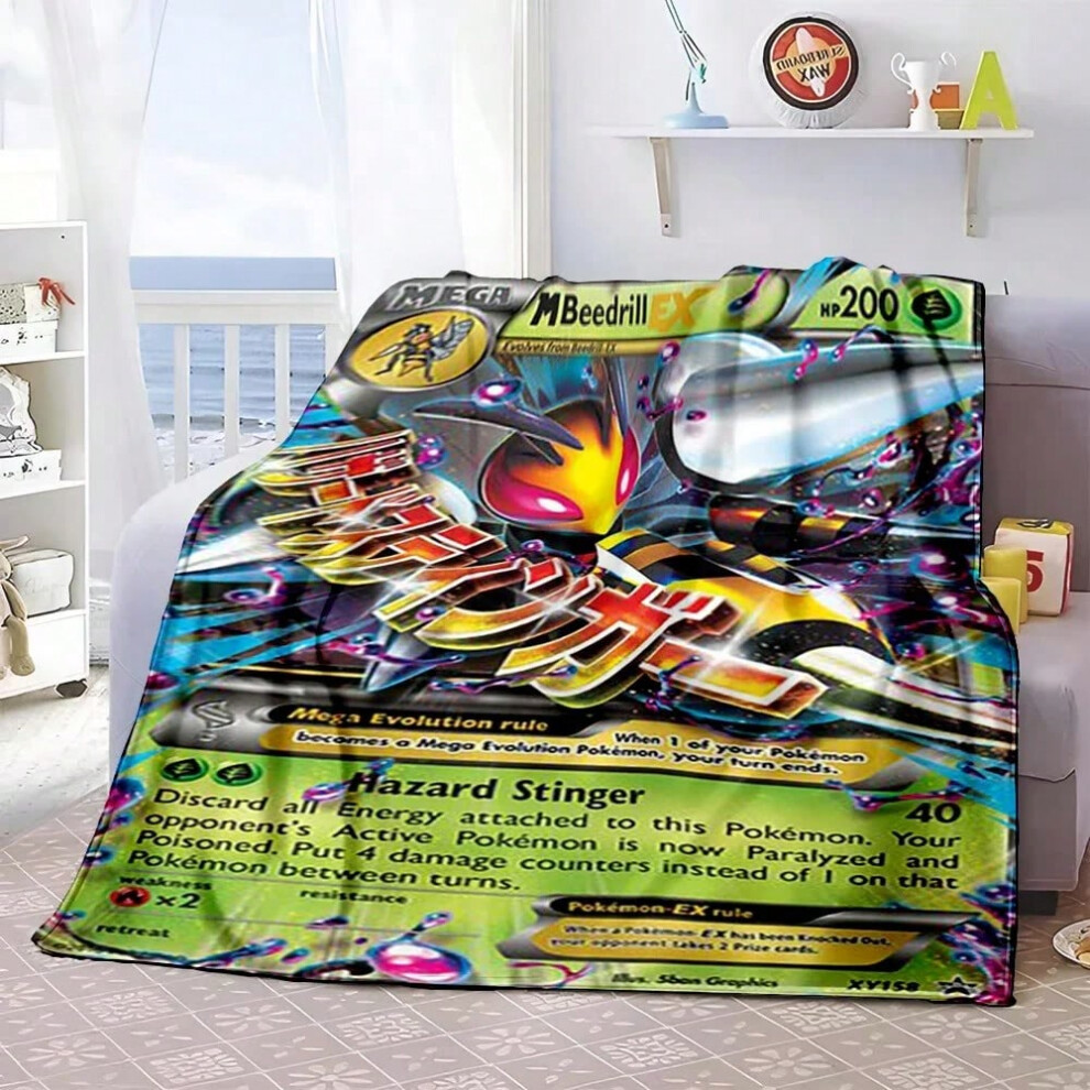 (30, 100X130CM) Pokemon Anime Card Blanket Cute Flannel Fluffy Throw Camping Blankets for Children Sofa Throw Thin Picnic Blanket Fashion Gifts-image-OPC-PJCZJRW-NEW