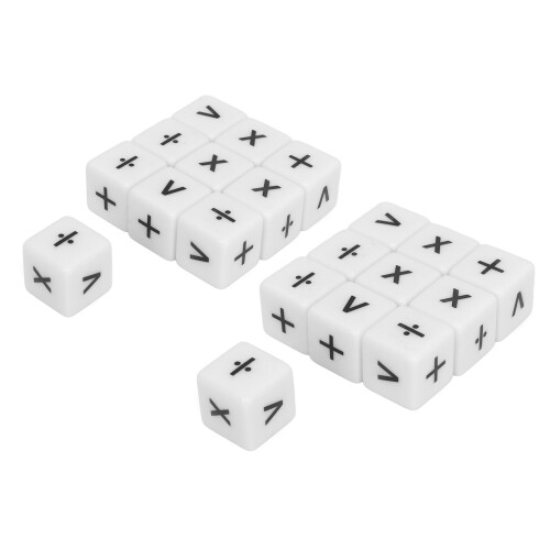 Math Teaching Dice Set 20pcs Classroom Learning Tools Educational White Dice 2