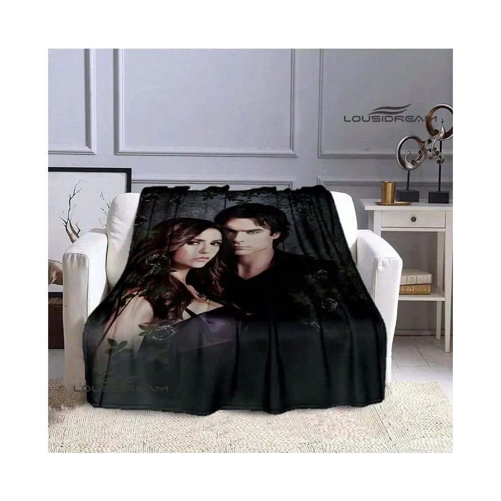 (27, 75X95CM) The Vampire Diaries Damon salvatore blanket flannel blanket home travel blanket children warm blanket bed linings birthday gift-image-OPC-PJCZKNZ-NEW