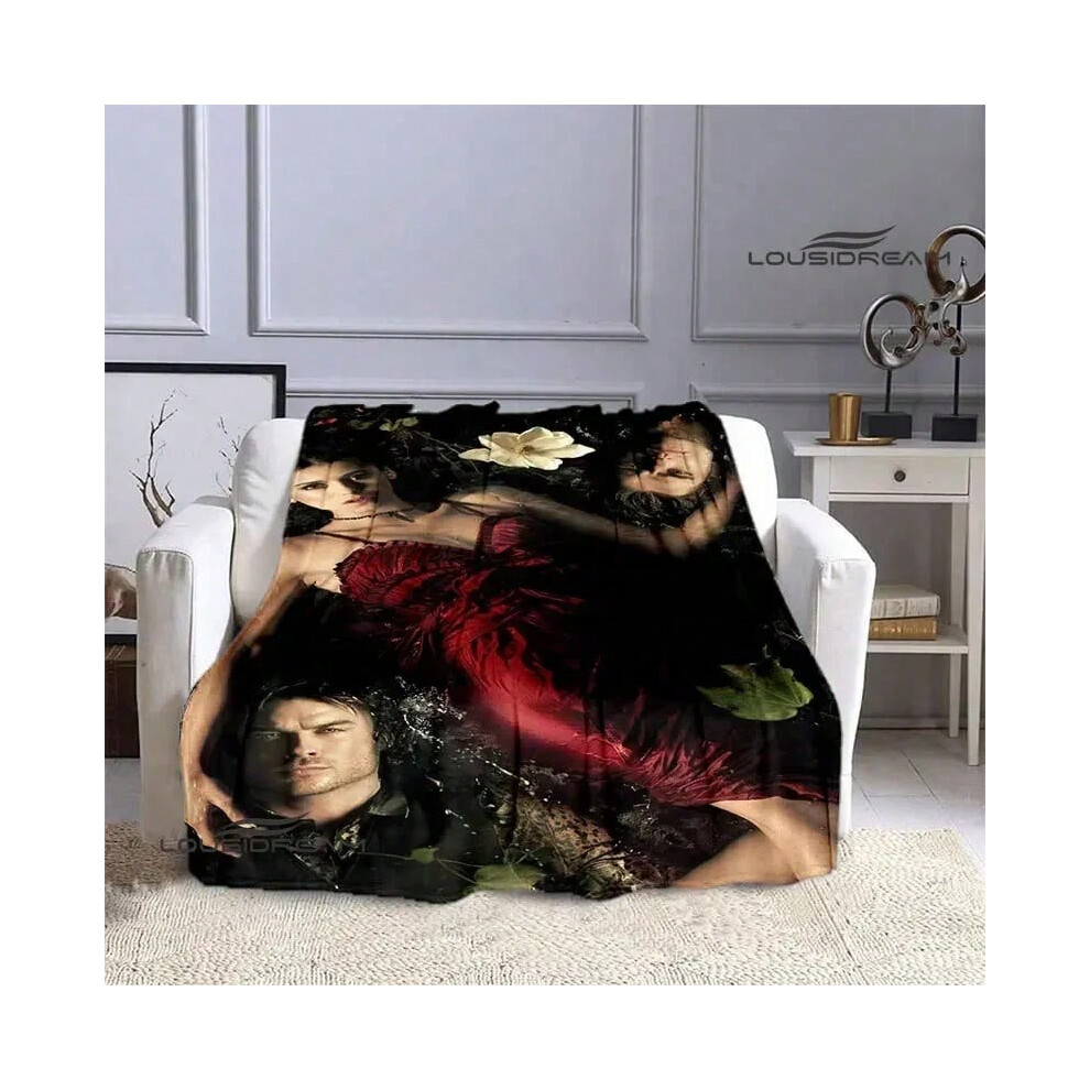 (3, 100X130CM) The Vampire Diaries Damon salvatore blanket flannel blanket home travel blanket children warm blanket bed linings birthday gift-image-OPC-PJCZKXP-NEW