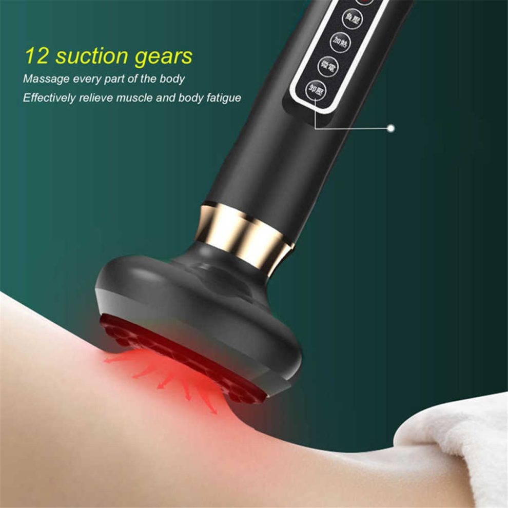 Electric GuaSha Massager 12 Suction Gears Steel Balls Gray