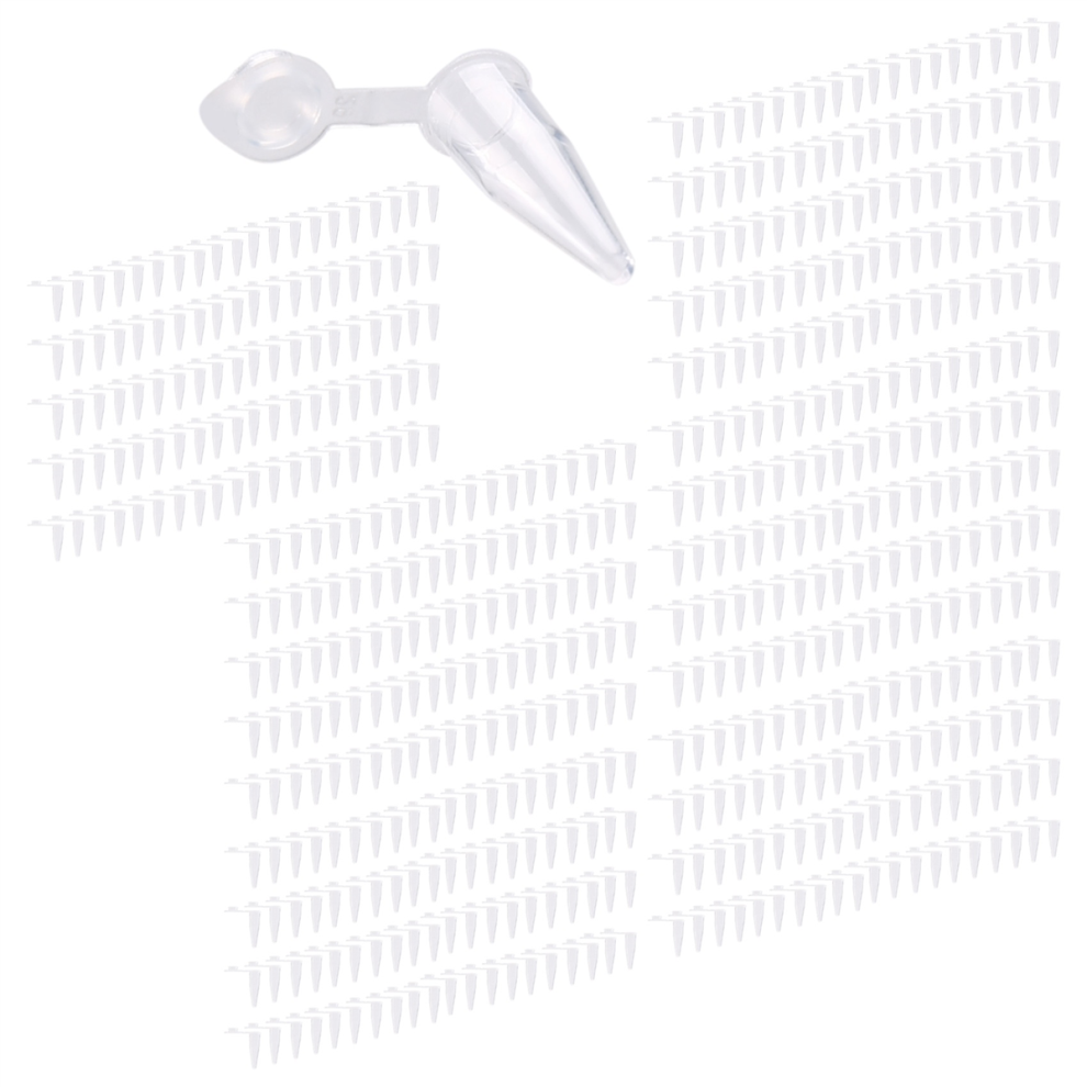 1000 Pcs 0.2ml Round Bottom Centrifuge Tubes w Attached Caps Clear White-image-OPC-PJCZMKQ-NEW