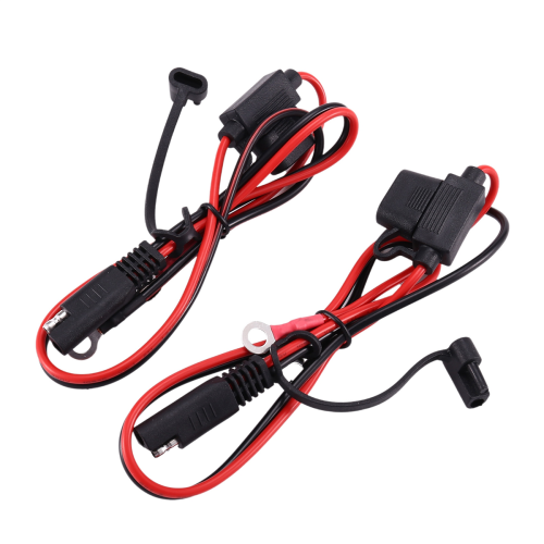 2Pcs Motorcycle Battery Charger Sae Charging Cable Sae Fuse 2
