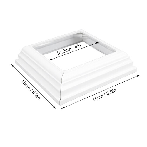 4 piezas de falda de vinilo para poste, tipo split, 4x4in/5.9in 1