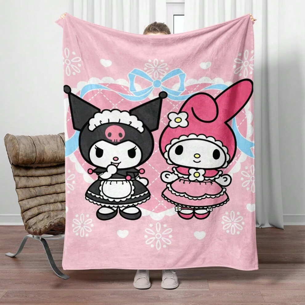 (3, 130x150cm(51x59in)) Kuromi Sanrio Cute Purple Cartoon HD Art Print Blanket.Oversized Sofa Soft Blanket Soft Warm Flannel Blankets Gift Household-image-OPC-PJCZPNC-NEW