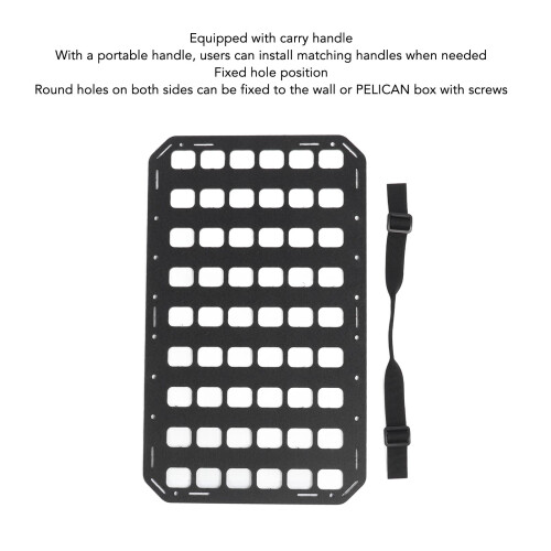 Robustes Insert MOLLE Panel PP Tragbarer Gear-Organizer Rucksack Ausrüstungs-Panel mit Tragegriff Gurt für Beutel Schwarz 2