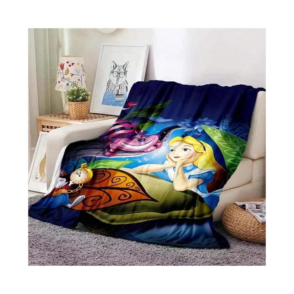(Style P, 150X200CM) Alice in Wonderland Blanket for Sofa Bed Soft Fluffy Children Throw Adults Plush Summer 4 Seasons Quilt Bedspread Throw Gift-image-OPC-PJCZQPT-NEW