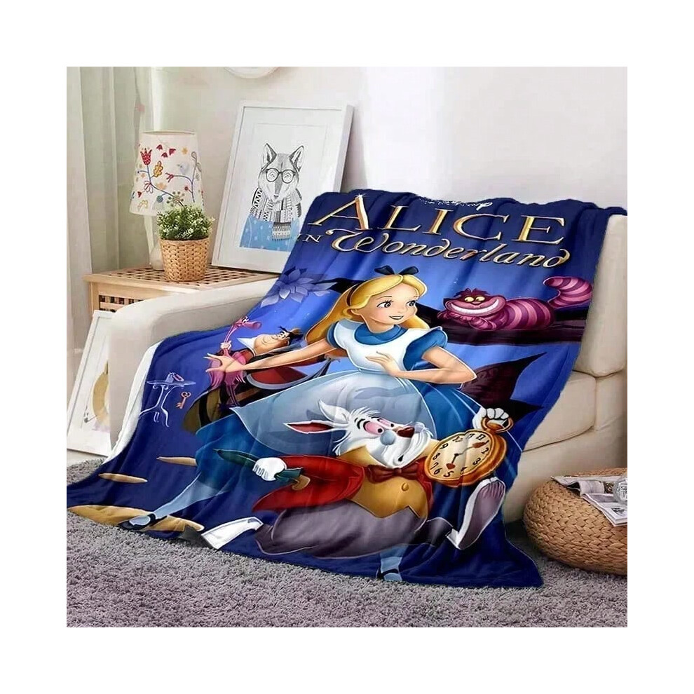 (Style C, 125X150CM) Alice in Wonderland Blanket for Sofa Bed Soft Fluffy Children Throw Adults Plush Summer 4 Seasons Quilt Bedspread Throw Gift-image-OPC-PJCZQRW-NEW