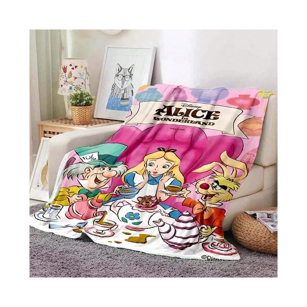 (Style H, 75X95CM) Alice in Wonderland Blanket for Sofa Bed Soft Fluffy Children Throw Adults Plush Summer 4 Seasons Quilt Bedspread Throw Gift-image-OPC-PJCZQR5-NEW