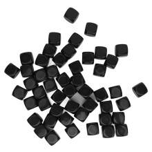 50 Stück Leere Würfel mit sechs Seiten, runde Ecken, Kunststoff, 0,6 Zoll Würfel für Brettspiele, DIY-Aufkleber, Matheunterricht, Party, Sc