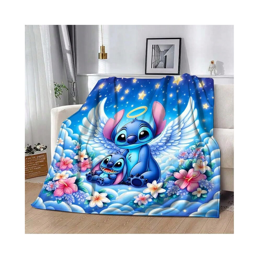 (15, 150x220cm(59x86in)) 3D Printing Disney Stitch Cute Cartoon Blanket Fluffy Children and Adults Sofa Plush Bedspread Throw Lunch Blanket for Sofa B-image-OPC-PJCZQWY-NEW