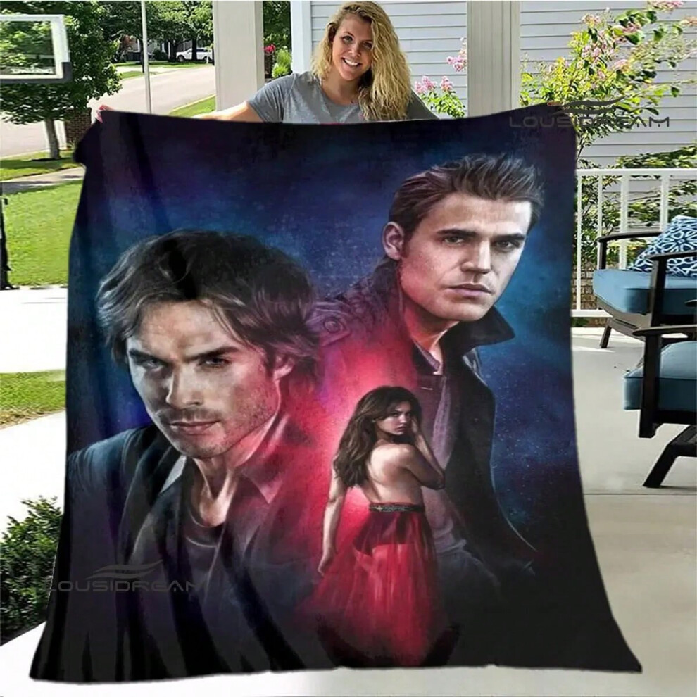(7, 150x200cm) The Vampire Diaries Damon salvatore blankets warm flannel blankets picnic blanket home travel blanket bed linings birthday gift-image-OPC-PJCZSW6-NEW