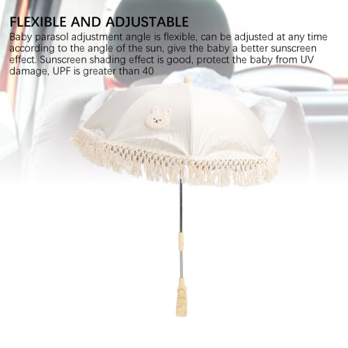 Parasol para bebé con borlas 63x50cm Patrón de conejo 2