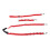 Correas ajustables de nylon rojo para el vientre, pack de 3 con bucle 16