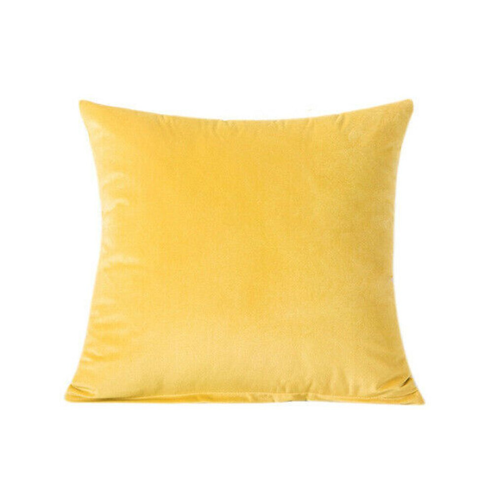 (Golden Yellow)Housse de coussin 16" velours uni taie d'oreiller fermeture éclair couleur unie décoration canapé maison