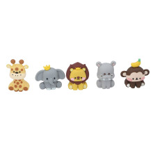 Topper para pastel de animales de la jungla - 5 piezas - caucho suave