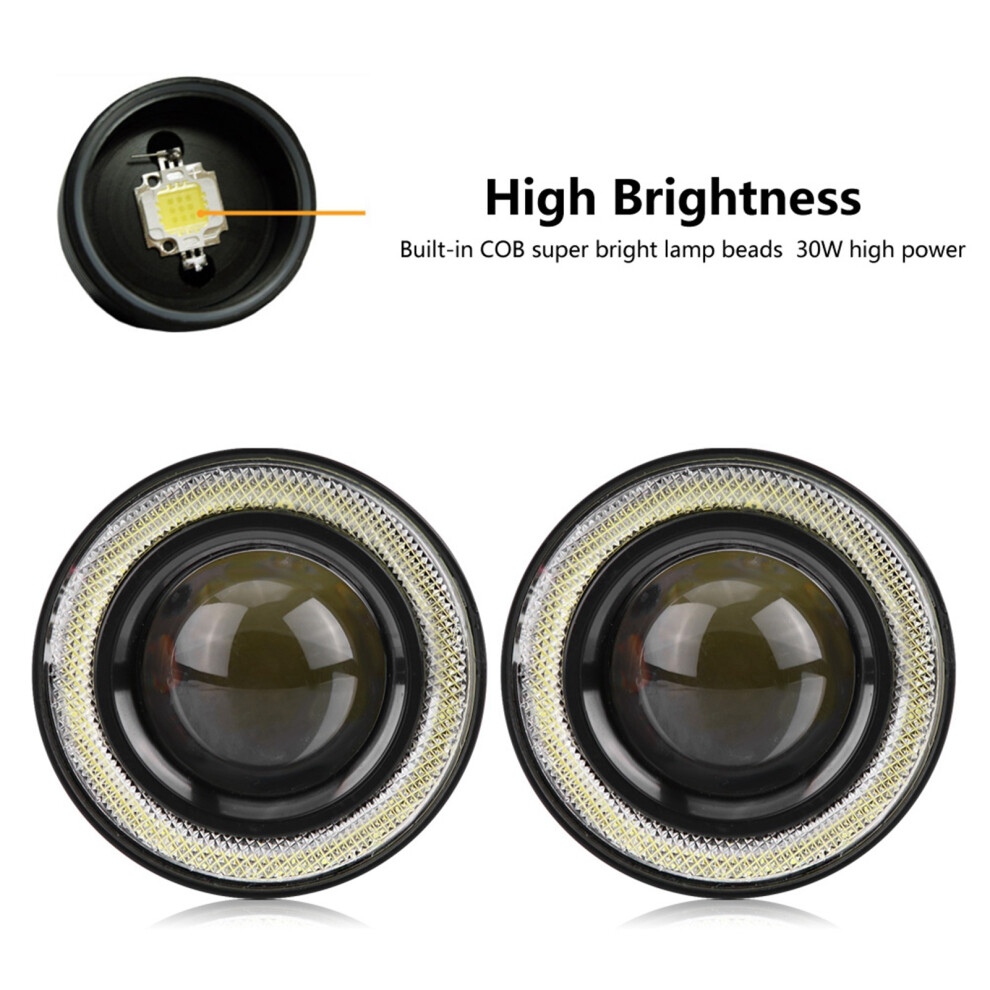 Universal 3.0In 2Pcs 10W Led Cob Angel Eyes Fog & Daytime S Light 4201334568365