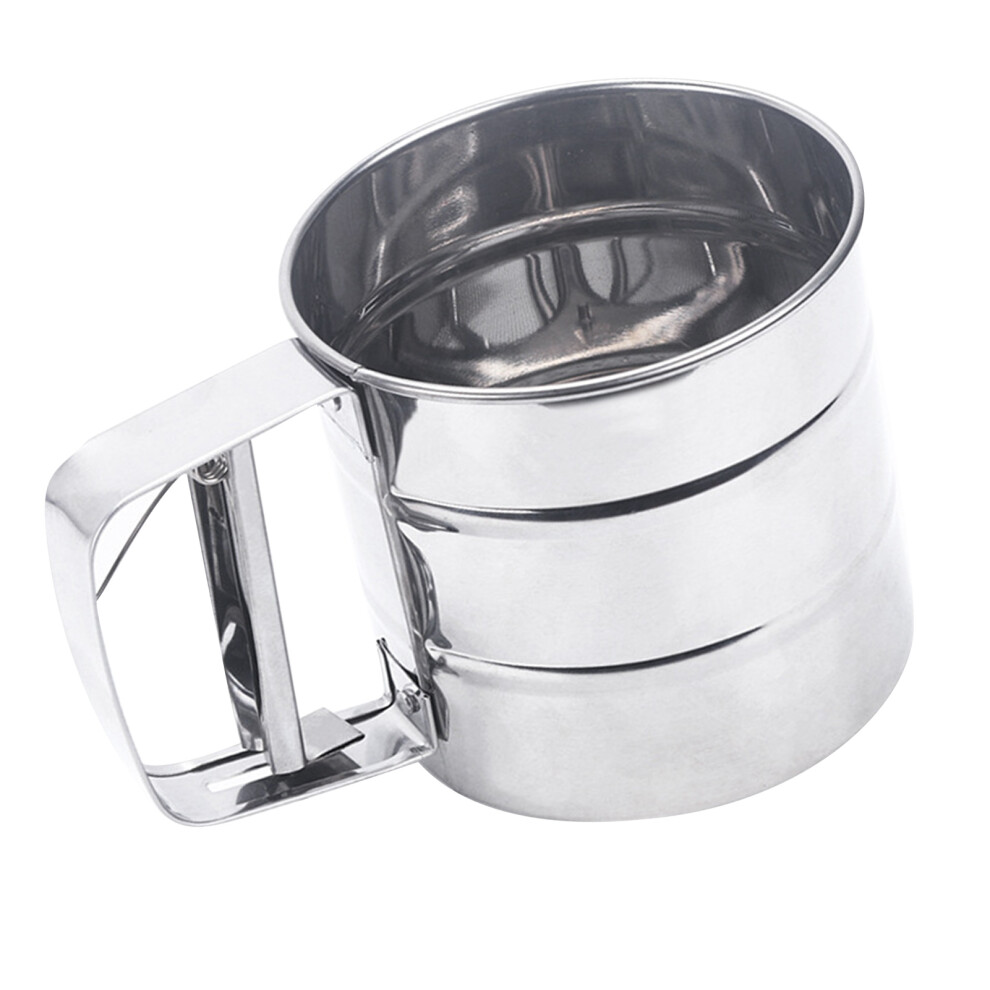 Stainless Steel Flour Sifter Cup 24 Mesh Hand Press 9.5cm-image-OPC-PJD25Z2-NEW