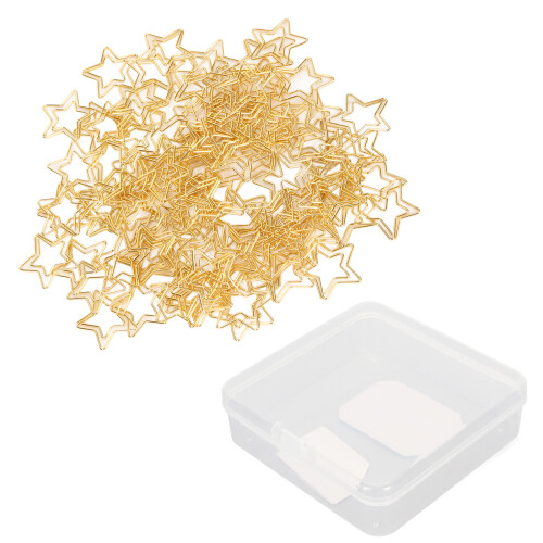 Golden Star Shape Paper Clips 100pcs Small 1