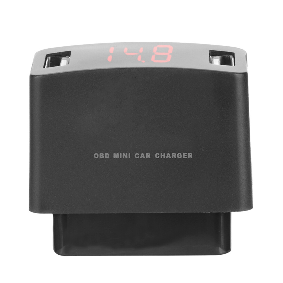 Durable Abs Obd Mini Dual Usb Car Charger With Voltage Display For 12V/24V 4041334575594
