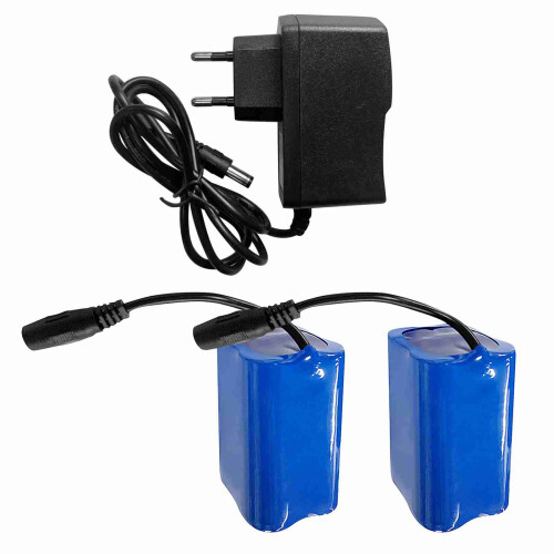 2 Stück 12000mAh Wiederaufladbare Lithiumbatterie mit Ladegerät für Angelköderboote 2