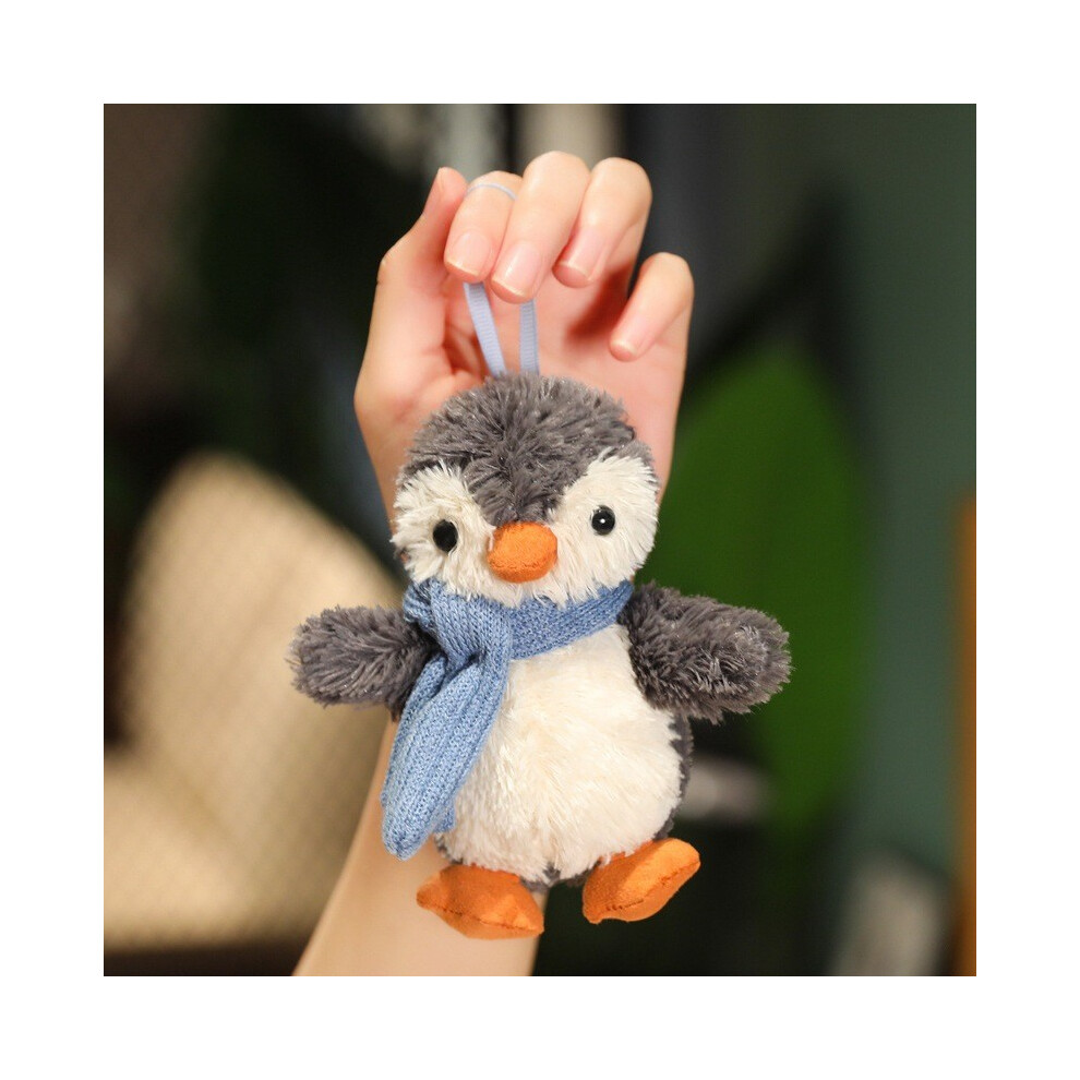 (Scarf ) Peanut Penguin Pendant Plush Toy Skateboarding Clap Ring Gift Doll Xmas
