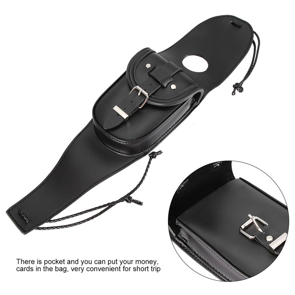 Universal Pu Leather Motorcycle Fuel Tank Cover With Pouch Bag Black 3781334578676