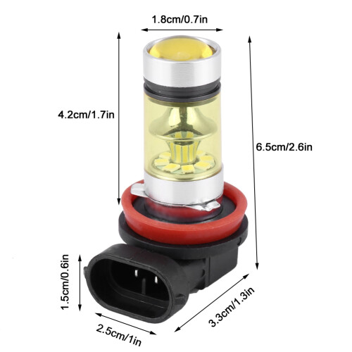 Yellow Light 100W LED Car Headlight Conversion Bulbs 2 pcs Anti-Corrosion 2