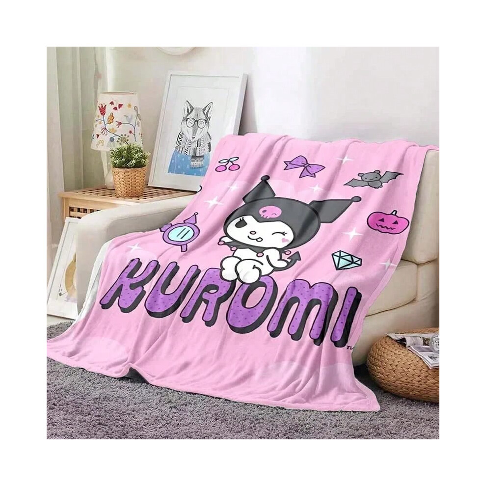 (Style D, 150X220CM) Hellor Kitty Kuromi Printed Blanket Kids Adult Blanket Soft and Warm Bedding for Bed Sofa Outdoor Travel Cover Blanket-image-OPC-PJD2FVP-NEW