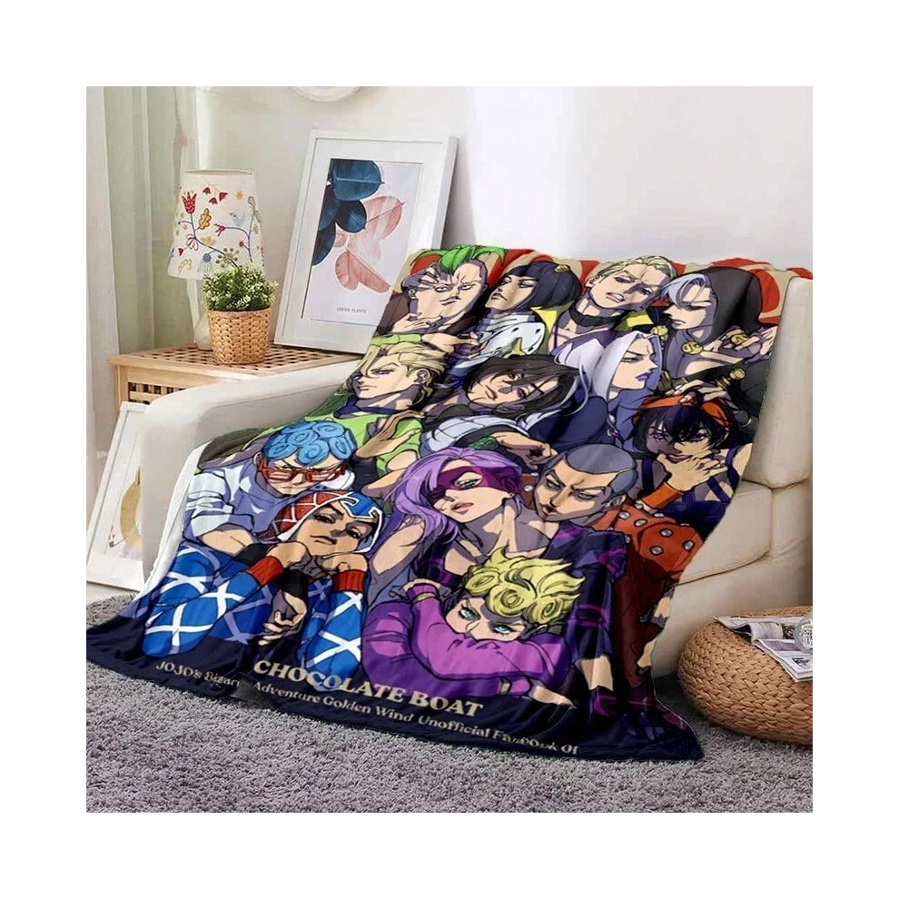 (1, 150x180CM-60x72inch) Jojo Anime Soft Plush Sofa Bed Throwing Cartoon Picnic Thin Blankets Modern Flannel Blanket Cover Gedruckt Bettdecke Geschenk-image-OPC-PJD2GRJ-NEW