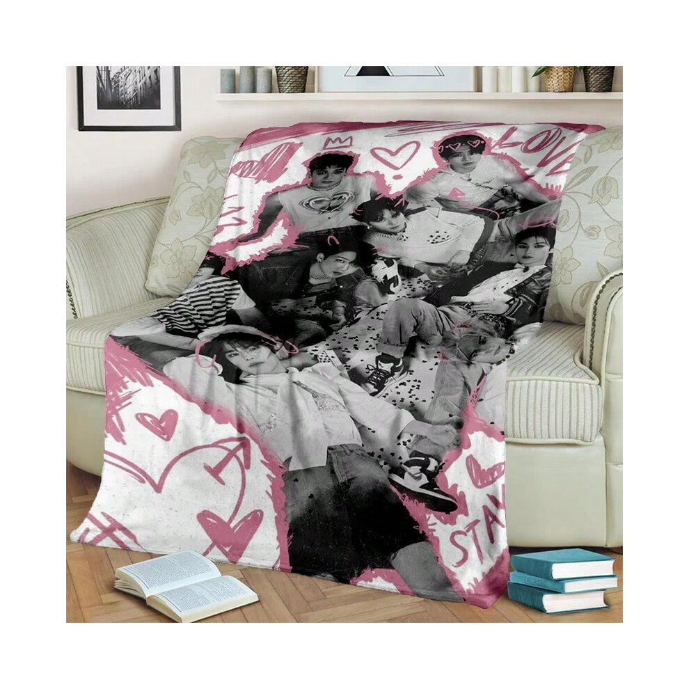 (11, 100x150cm) 29 New Style Kpop Stray Kids Star 3D Soft Flannel Blankets,Throw Blanket Comfortable Blanket for Beds Sofa Home Bedroom Gift-image-OPC-PJD2H59-NEW