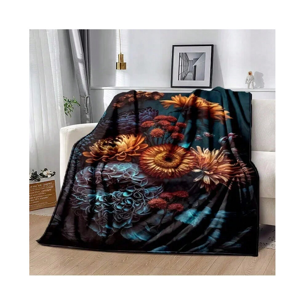 (25, 125X150CM) HD Pretty Flower Daisy Rose Chrysanthemum Blanket,Soft Throw Blanket for Home Bedroom Bed Sofa Picnic Travel Cover Blanket Kids-image-OPC-PJD2J62-NEW
