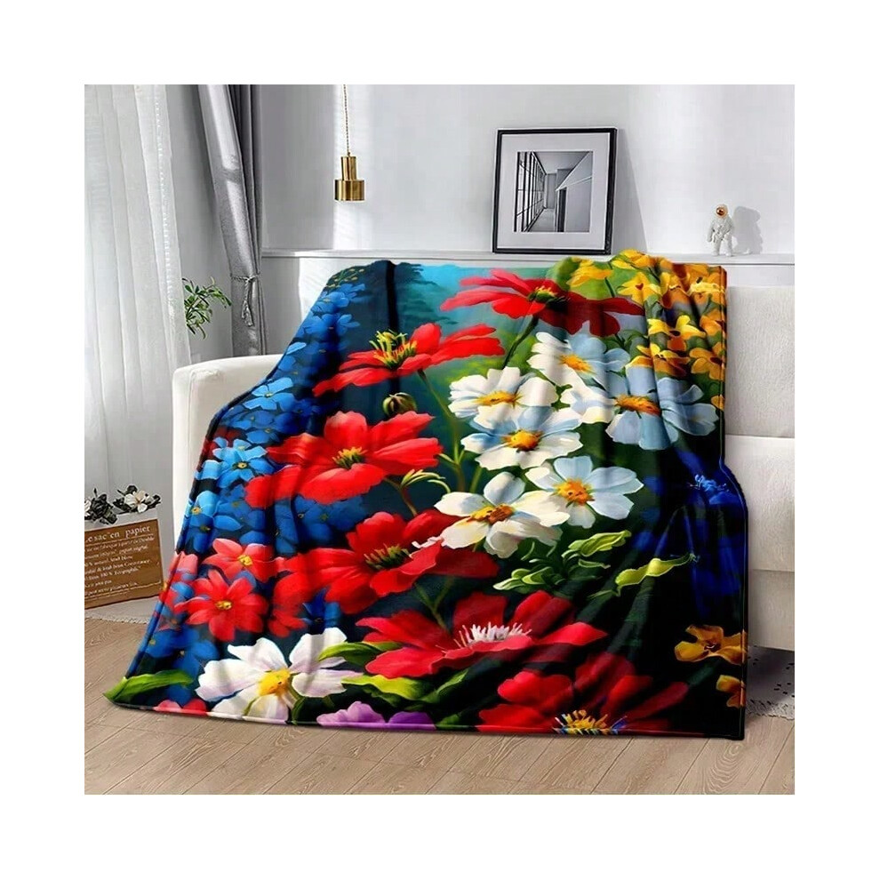 (13, 75X95CM) HD Pretty Flower Daisy Rose Chrysanthemum Blanket,Soft Throw Blanket for Home Bedroom Bed Sofa Picnic Travel Cover Blanket Kids-image-OPC-PJD2JCP-NEW